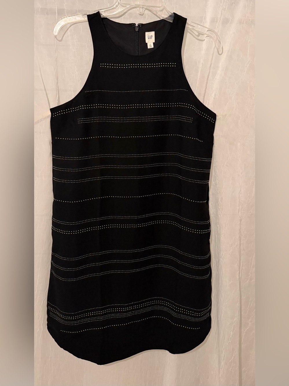 GAP S TALL Black Sleeveless Studded Mini Dress